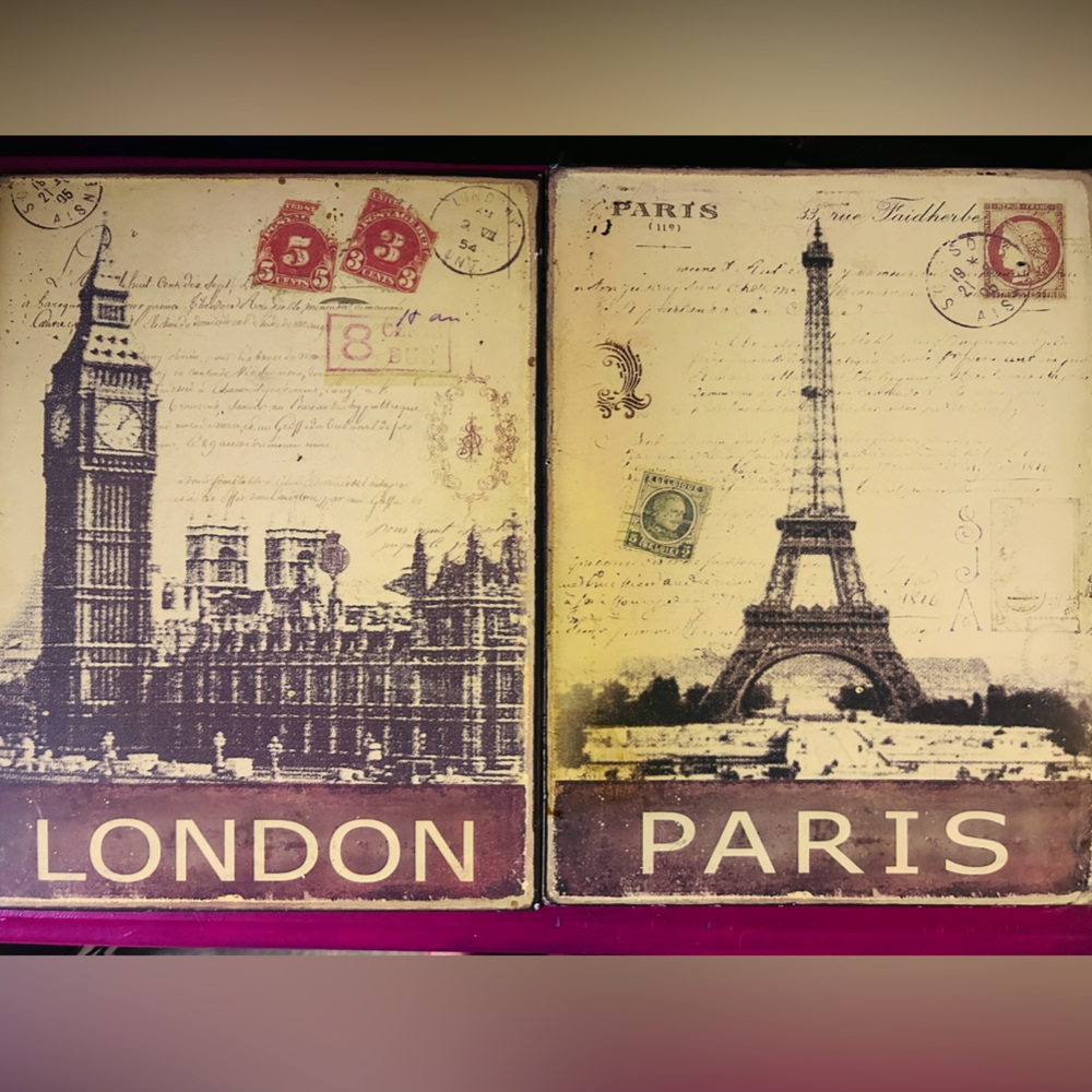 Paris and London metal signs medium size